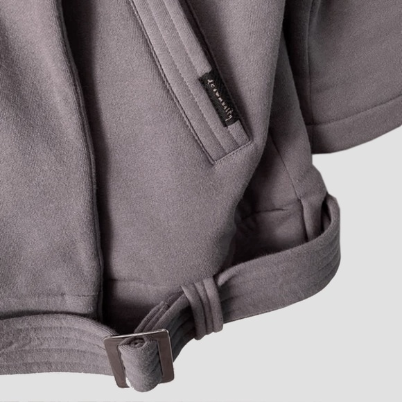 ARITZIA Community Asymmetrical Button Down Buckled Moto Bomber Jacket Mauve - Picture 12 of 16